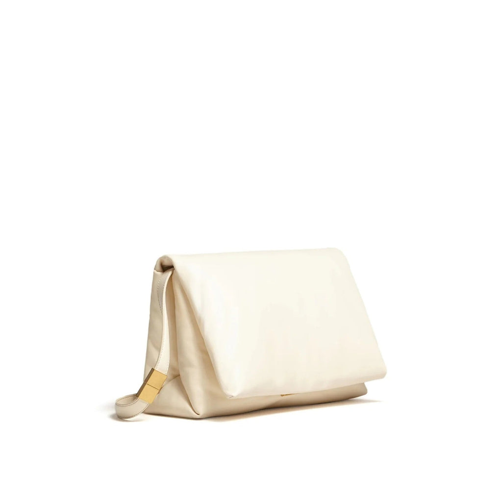 Marni Padded Leather Shoulder Bag - Cream - Femme