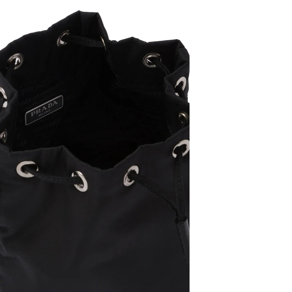 Prada - Nylon And Leather Drawstring Pouch - Black