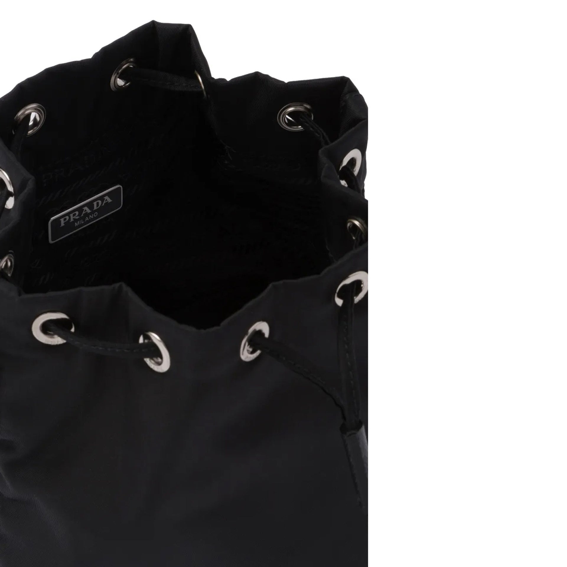 Prada - Nylon And Leather Drawstring Pouch - Black
