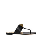 Valentino Garavani One Stud Leather Thong Sandals - Black - Femme