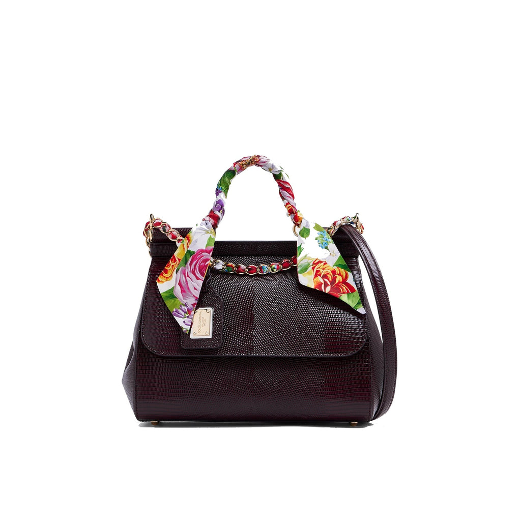 Dolce & Gabbana Sicily Dauphine Handbag - Bordeaux - Femme