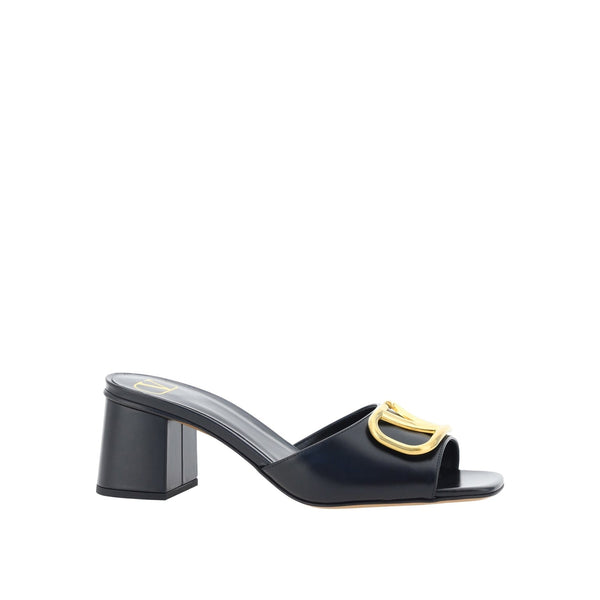 Sandales Valentino Garavani Vlogo Leather - Black - Femme