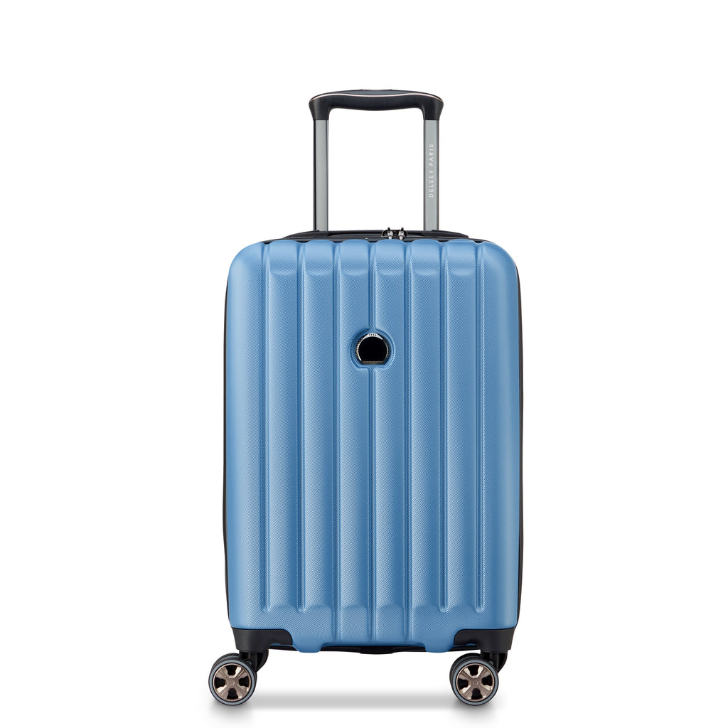 Valise Trolley Cabine Extensible 4 Doubles Roues 55 Cm - Bleu