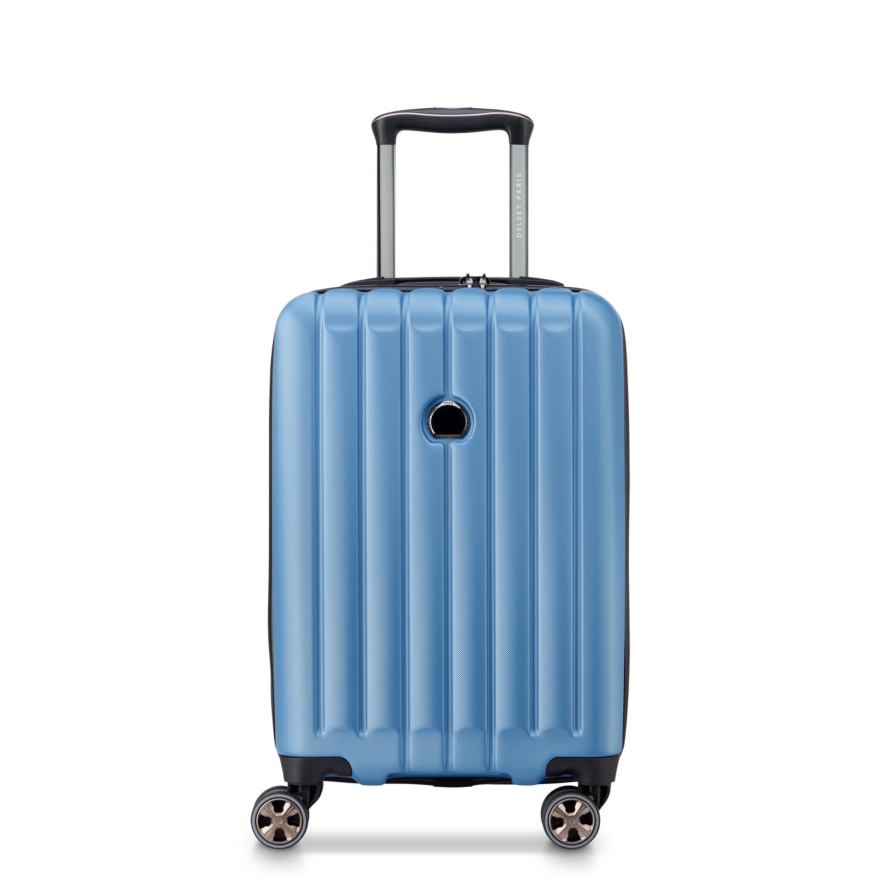 Valise Trolley Cabine Extensible 4 Doubles Roues 55 Cm - Bleu