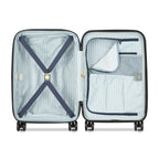 Valise Trolley Cabine Extensible 4 Doubles Roues 55 Cm - Bleu