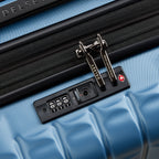 Valise Trolley Cabine Extensible 4 Doubles Roues 55 Cm - Bleu