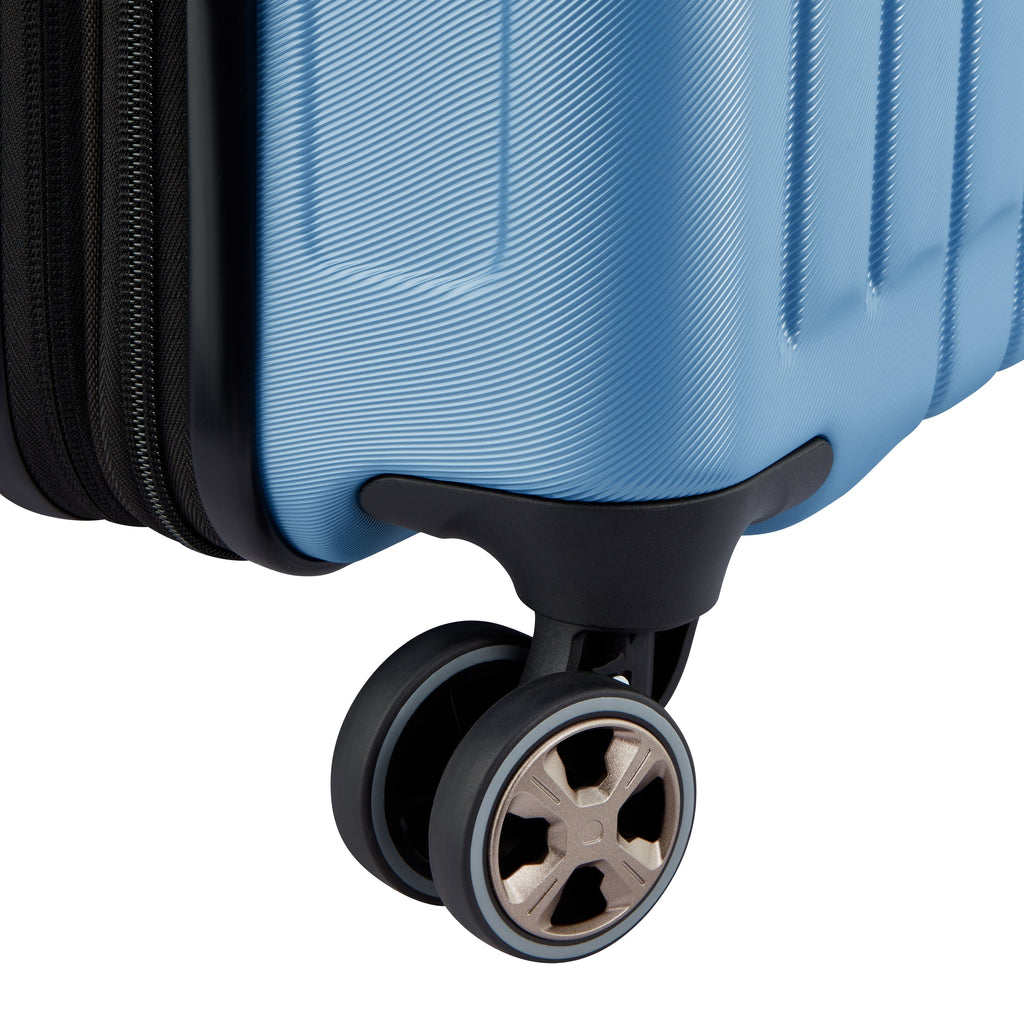 Valise Trolley Cabine Extensible 4 Doubles Roues 55 Cm - Bleu