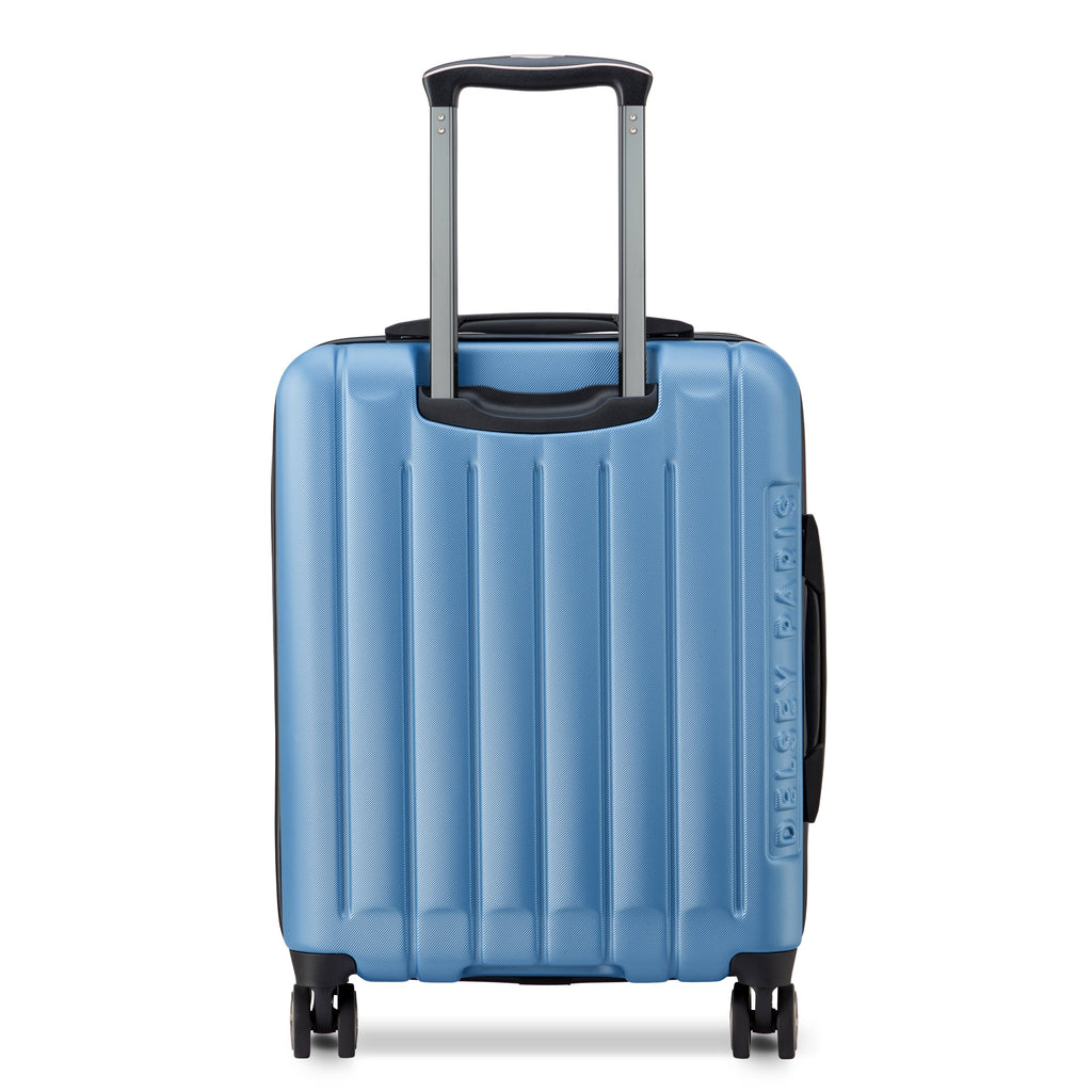 Valise Trolley Cabine Slim Extensible 4 Doubles Roues 55 Cm - Bleu