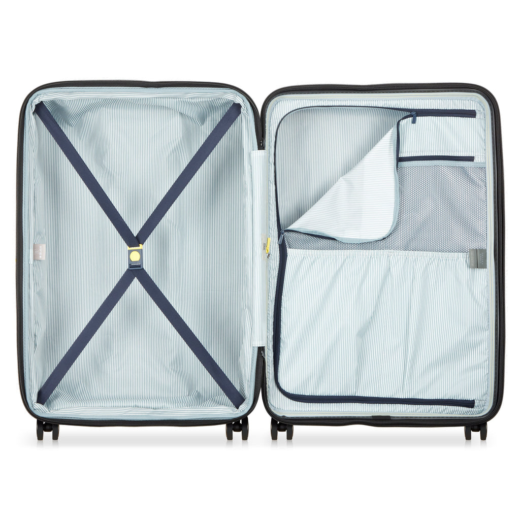 Valise Trolley Extensible 4 Doubles Roues (76 Cm - Bleu