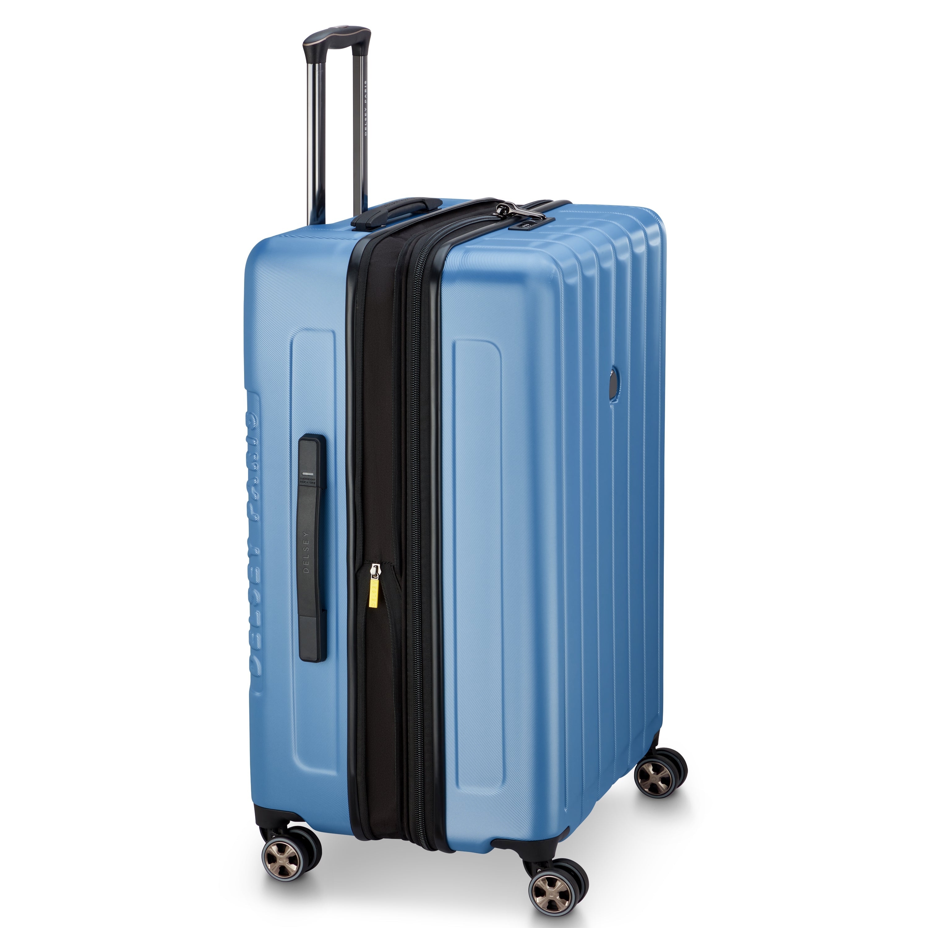 Valise Trolley Extensible 4 Doubles Roues (76 Cm - Bleu
