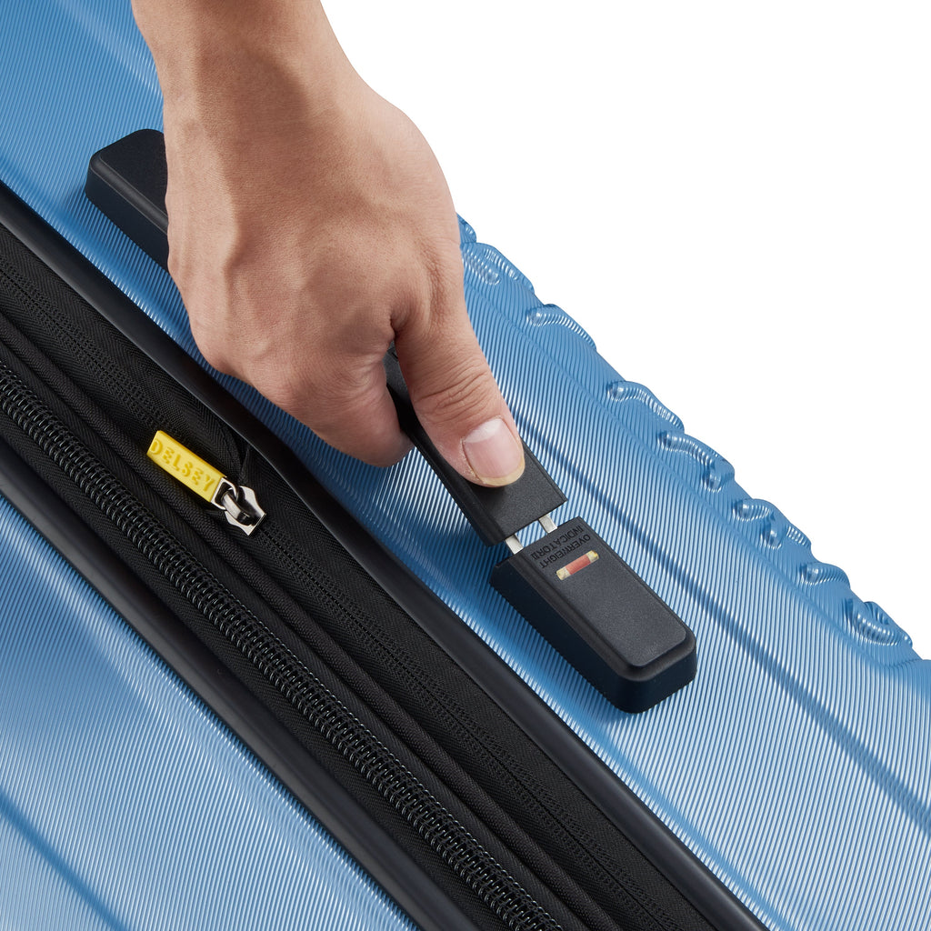 Valise Trolley Extensible 4 Doubles Roues 81 Cm - Bleu