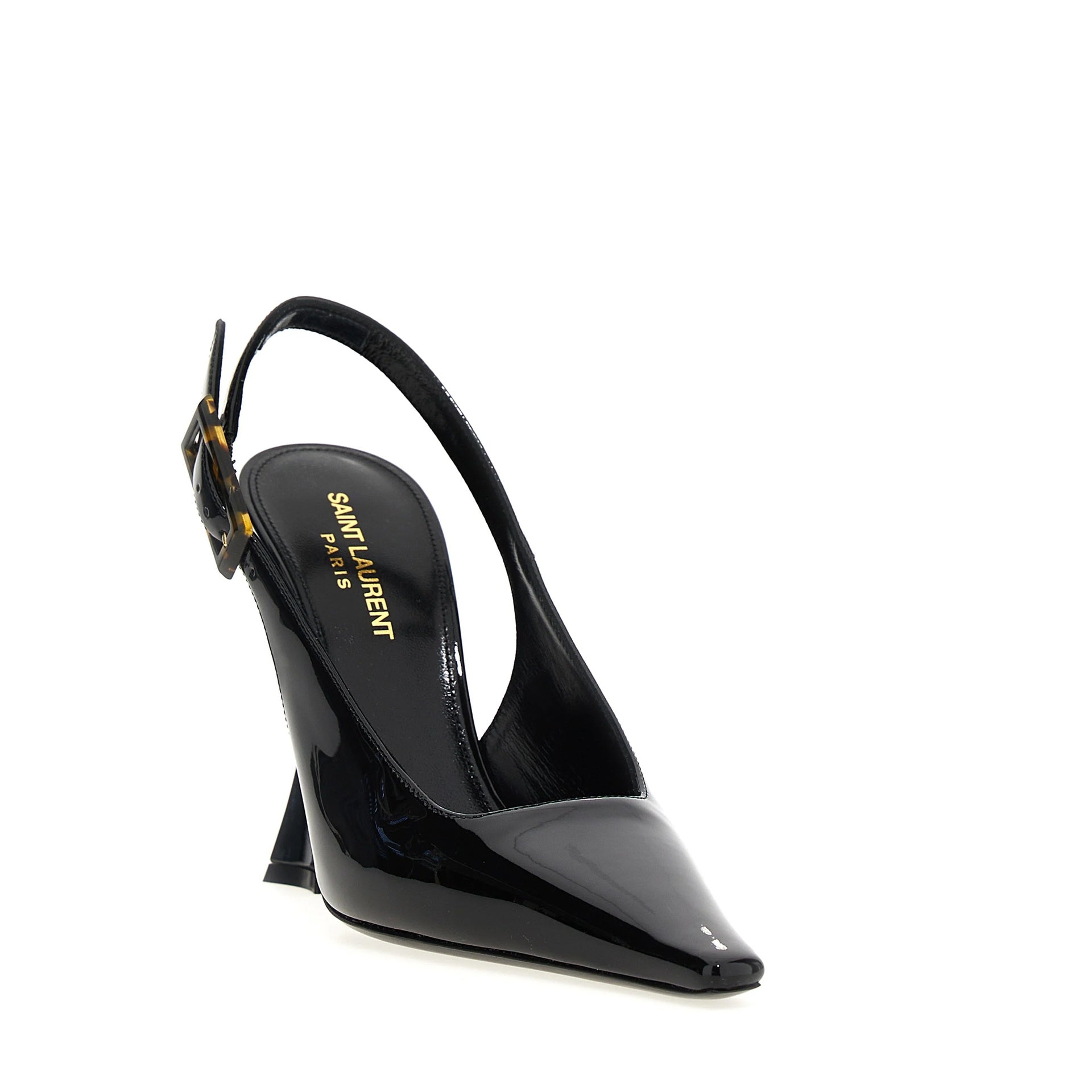 Escarpins Saint Laurent 'Dune' Leather Slingback - Black - Femme