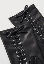 Gants Klara Cuir Doublés Soie - Noir Tactile - Femme