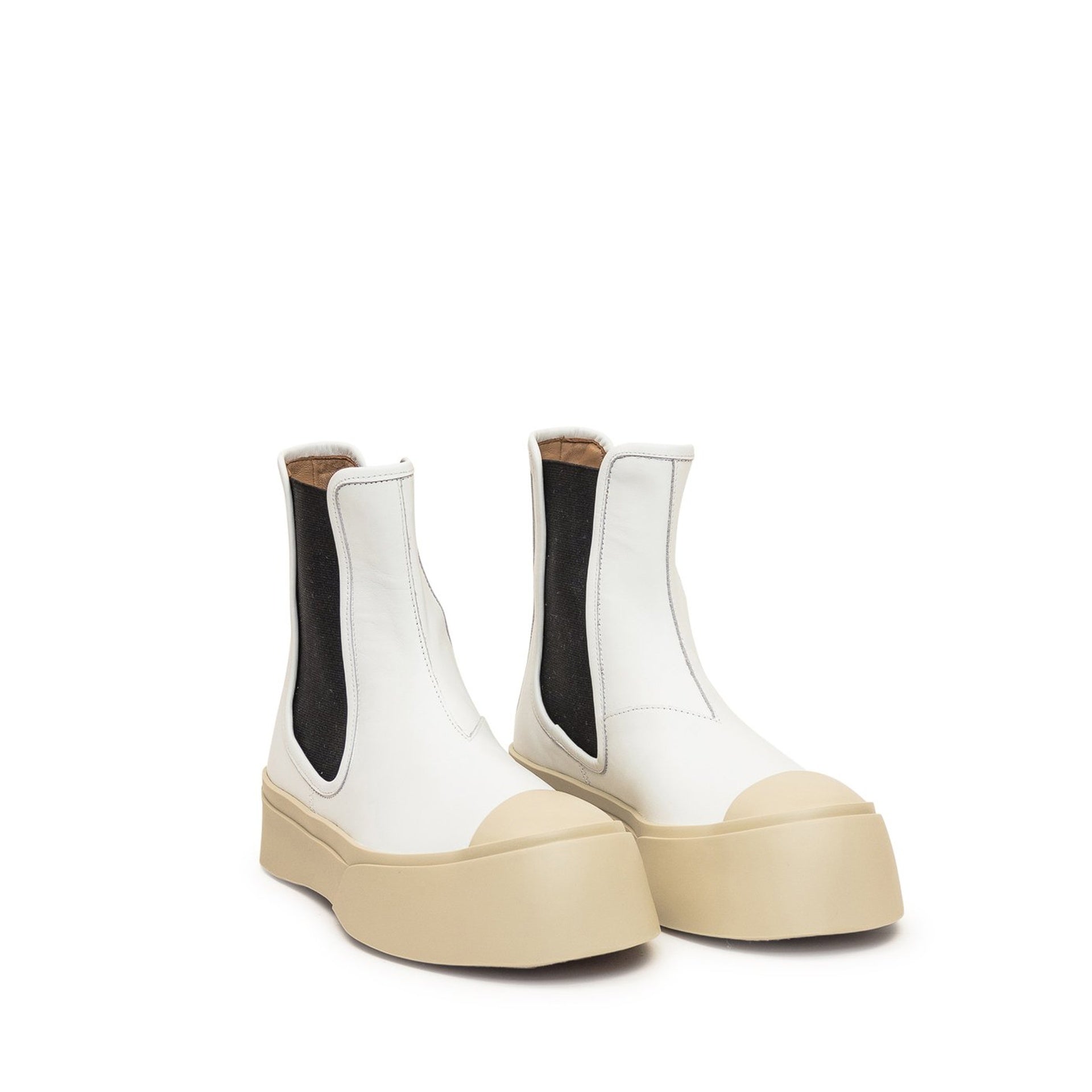 Bottes Marni Pablo Leather - White - Femme