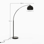 dinardlampadaire en metal noir arrondi