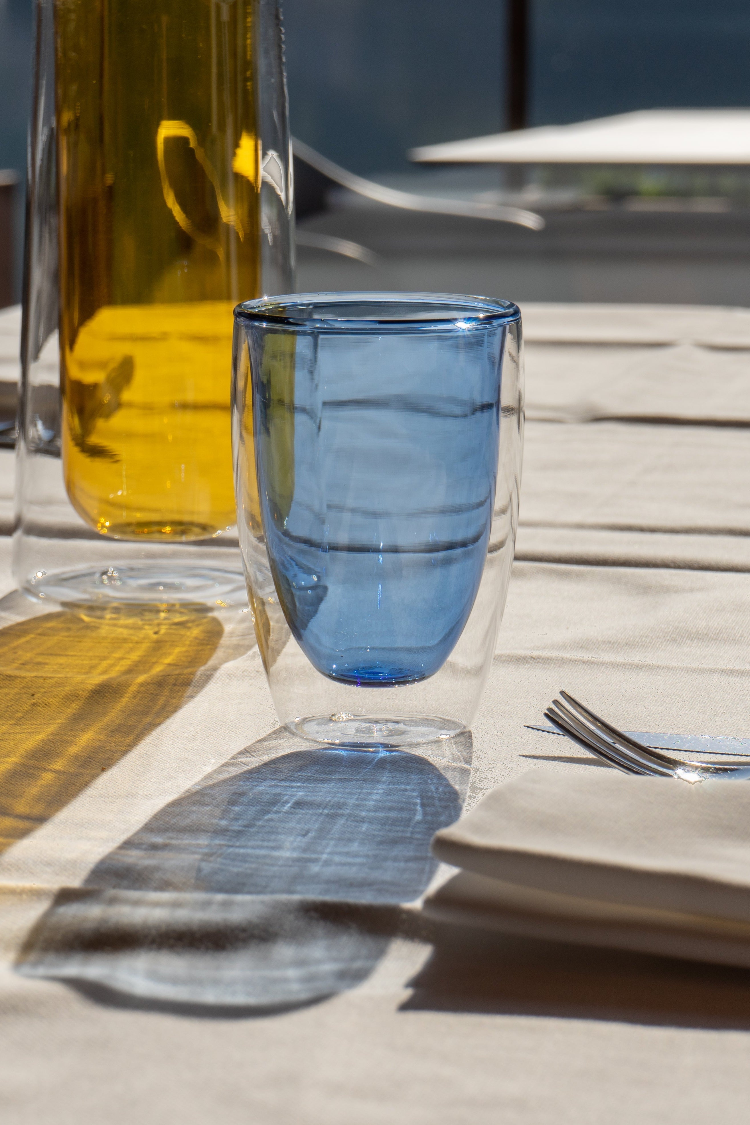 Monterey - Set De 2 Verres À Double Paroi - Bleu - Verre Borosilicate - 250ml