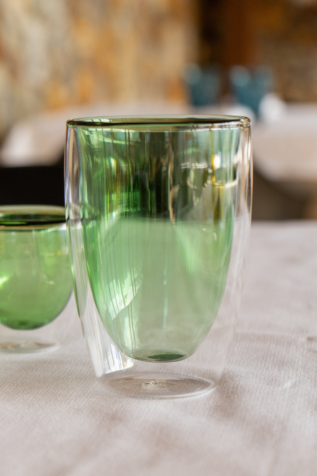 Monterey - Set De 2 Verres À Double Paroi - Vert - Verre Borosilicate - 250ml