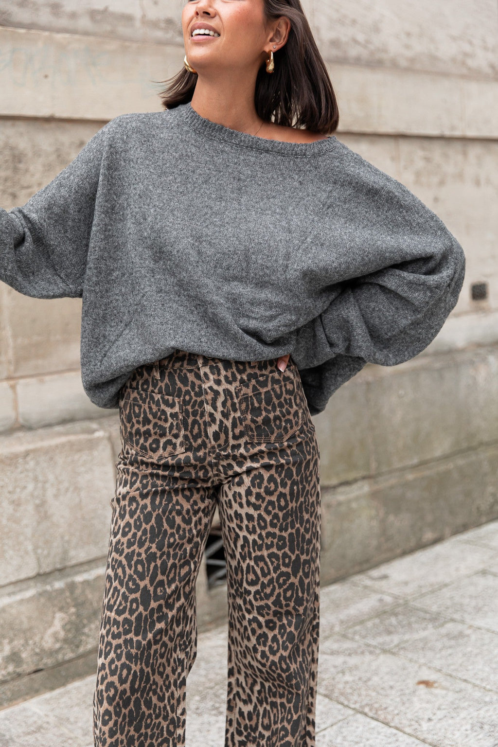 DOUCEUR Gris Chiné - Pull Loose