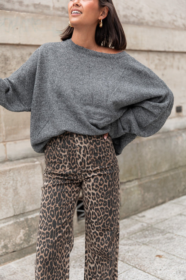 DOUCEUR Gris Chiné - Pull Loose