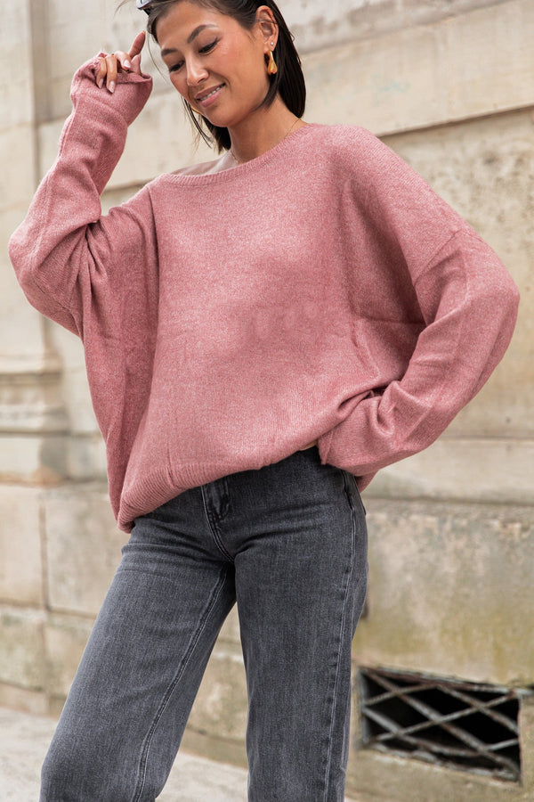 DOUCEUR Vieux Rose - Pull Loose