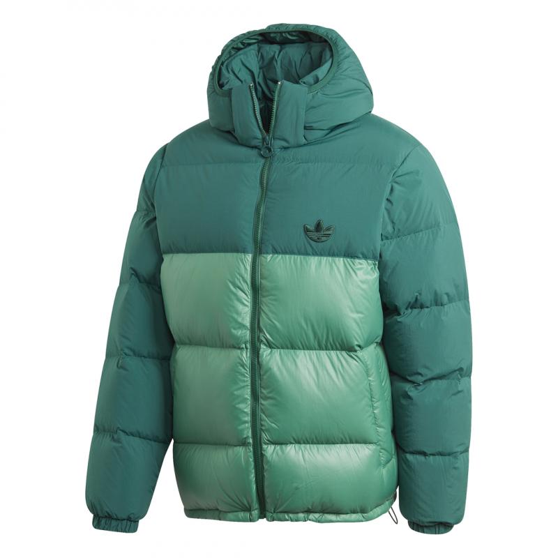 Doudoune Adidas Originals Down Regen Hooded Blocked Puffer - Vert - Homme VETEMENT Adidas