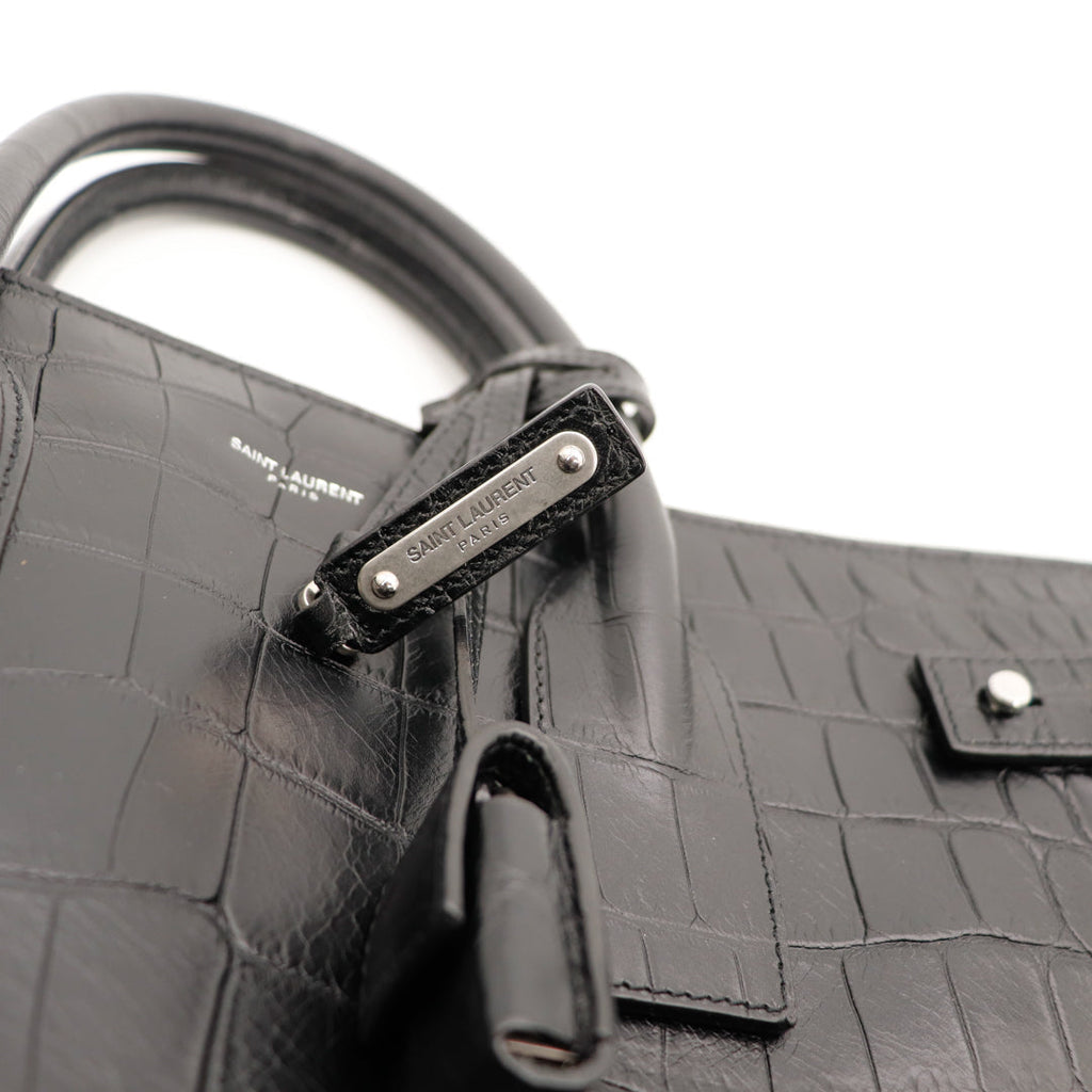Le Sac De Jour Saint Laurent Embossé Crocodile