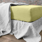 Drap Housse 100% Lin Lavé 160G Beurre - Baton Rouge - The Bradery