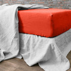 Drap Housse 100% Lin Lavé 160G Flamme - Baton Rouge - The Bradery