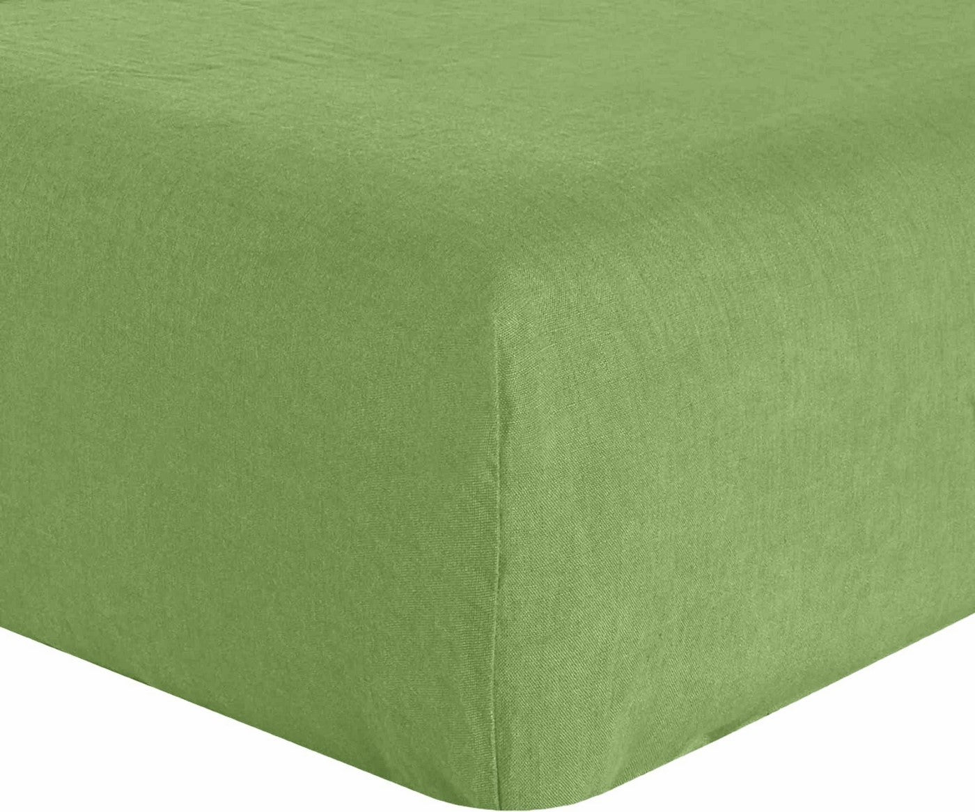 Drap Housse 100% Lin Lavé 160G Kiwi - Baton Rouge - The Bradery