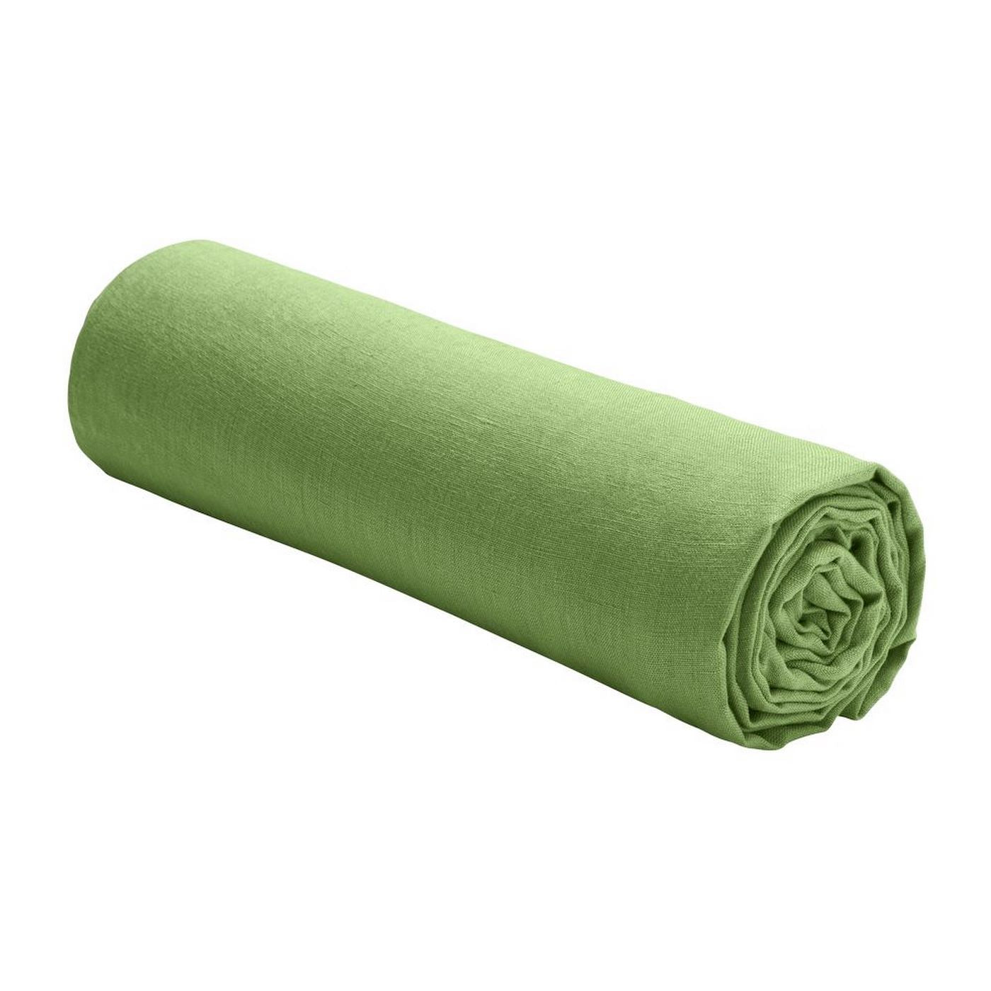 Drap Housse 100% Lin Lavé 160G Kiwi - Baton Rouge - The Bradery