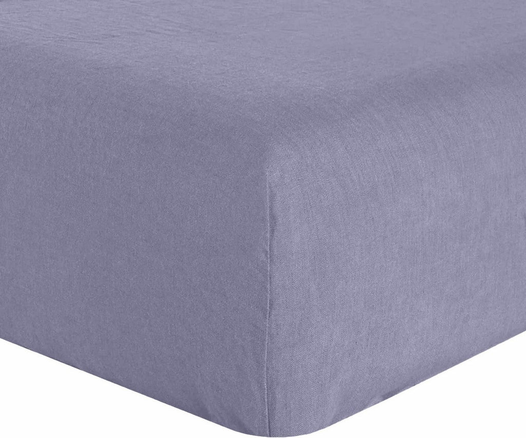 Drap Housse 100% Lin Lavé 160G Mineral - Baton Rouge - The Bradery