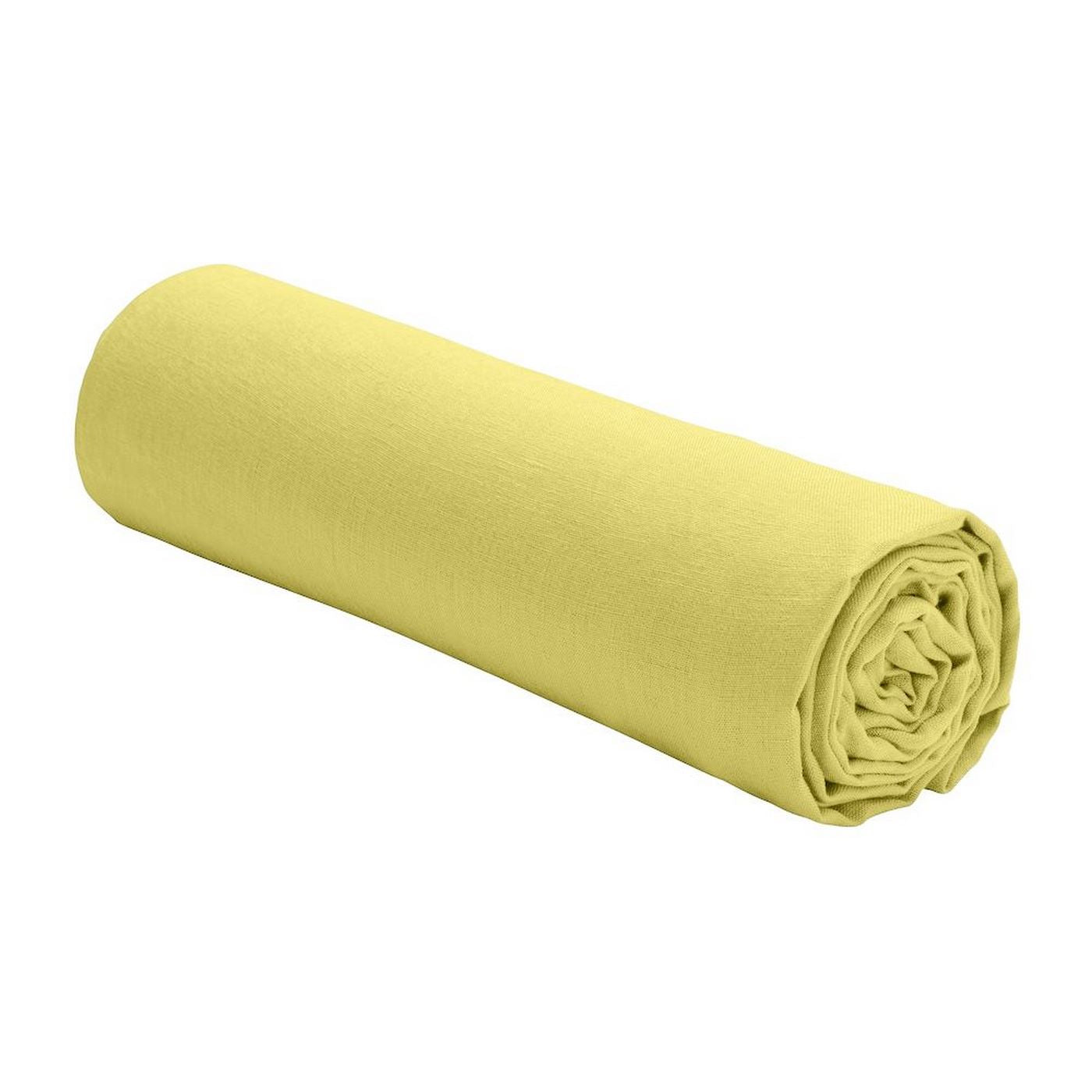Drap Housse 100% Lin Lavé 160G Poire - Baton Rouge - The Bradery