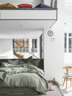 Drap Housse 100% Lin Lavé Celadon - Baton Rouge - The Bradery