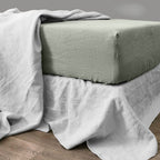 Drap Housse 100% Lin Lavé Celadon - Baton Rouge - The Bradery