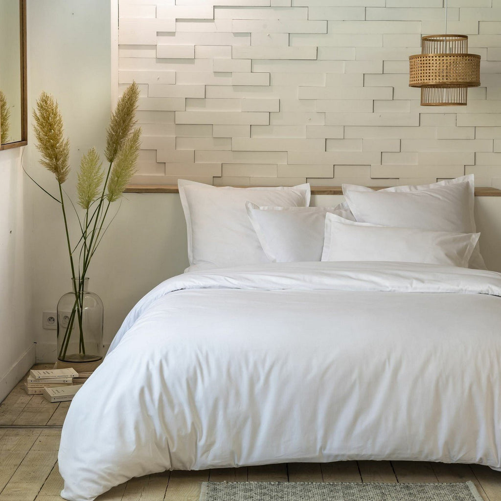 Drap Housse 100% Percale De Coton 80 Fils/Cm2 - Uni Blanc - Baton Rouge - The Bradery