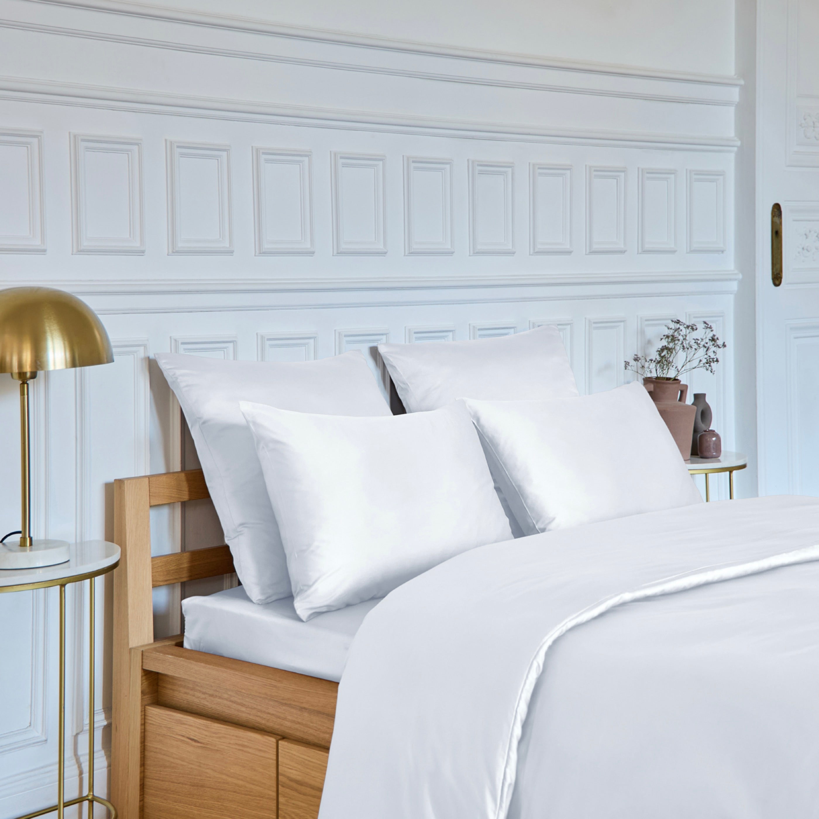 Drap Housse Alexane - 100% Satin De Coton - Blanc