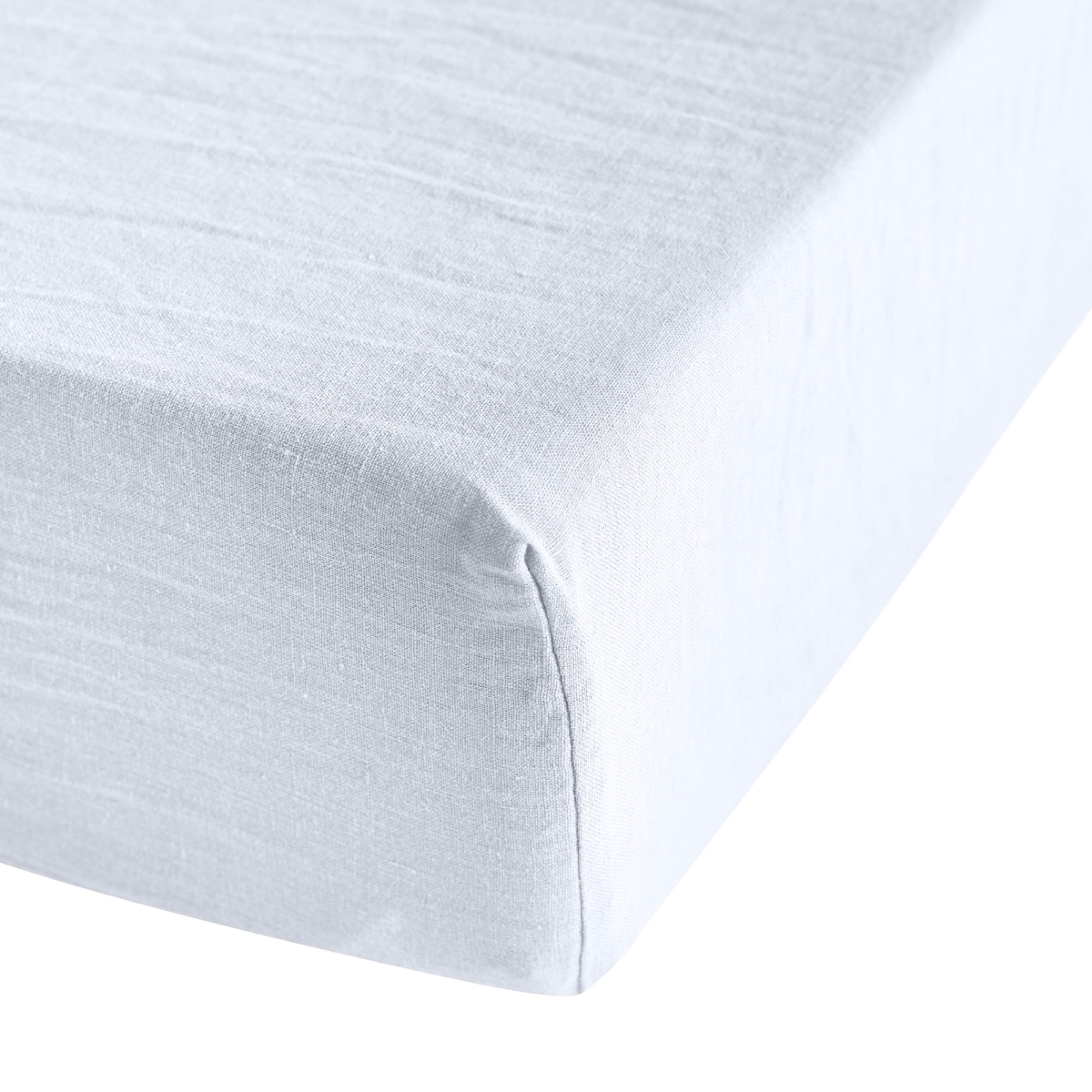 Drap Housse Brunelle - 100% Lin Lavé - Blanc