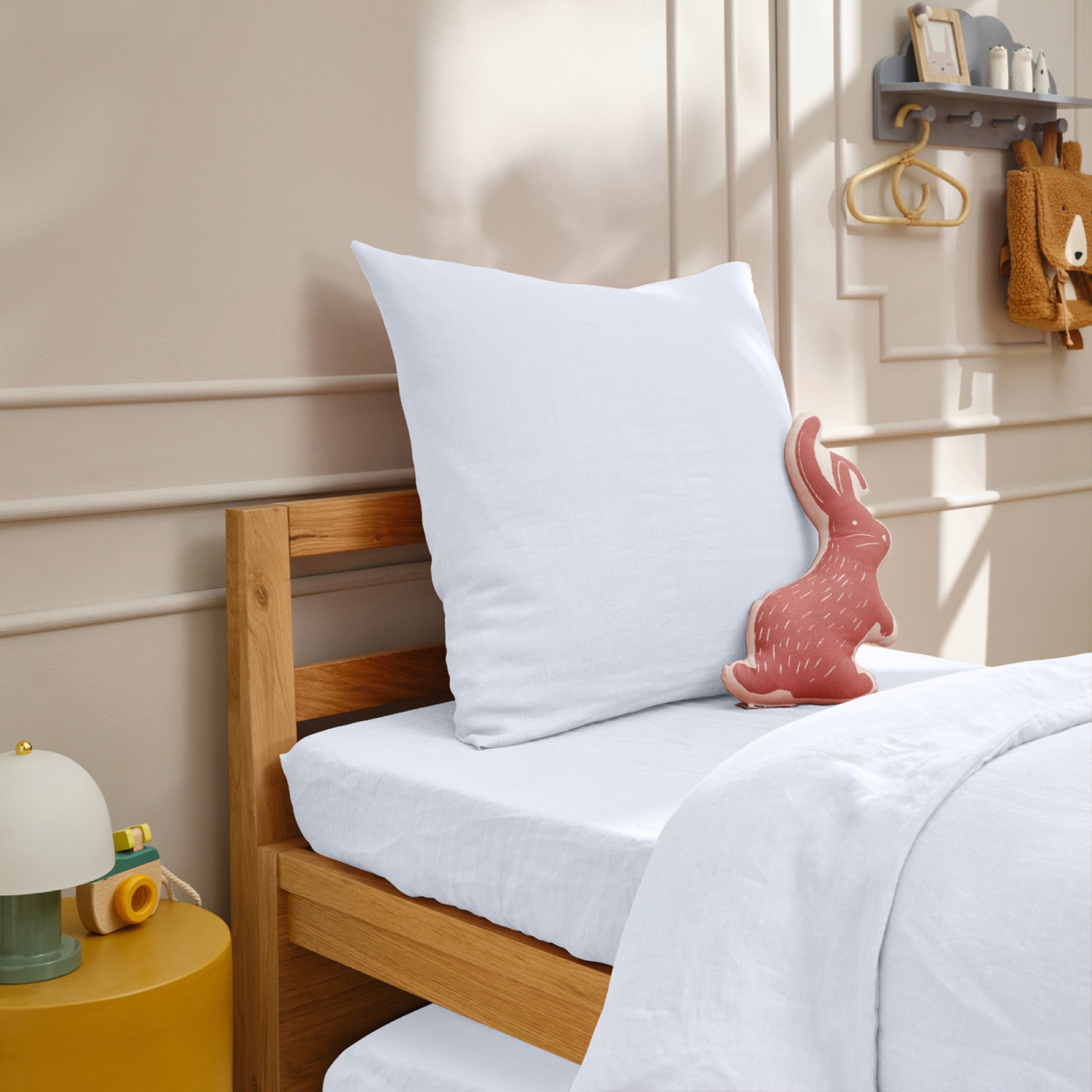 Drap Housse Brunelle - 100% Lin Lavé - Blanc