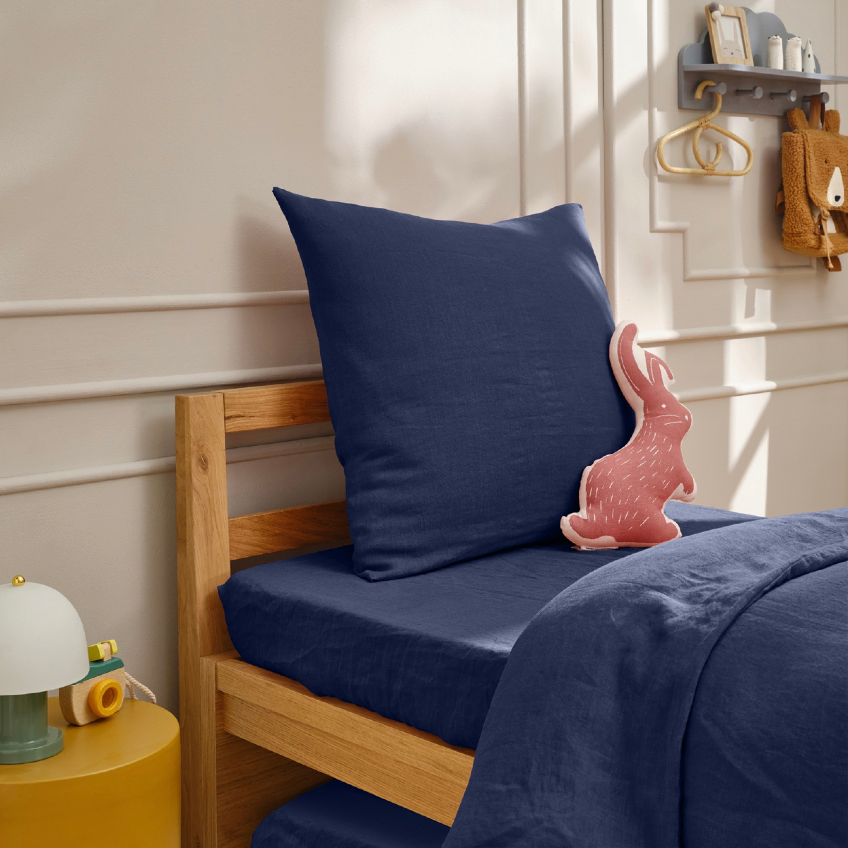 Drap Housse Brunelle - 100% Lin Lavé - Bleu De Chine