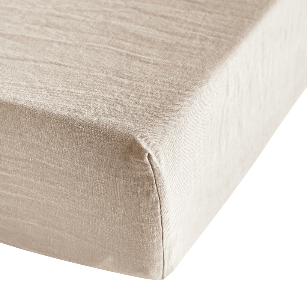Drap Housse Brunelle - 100% Lin Lavé - Naturel