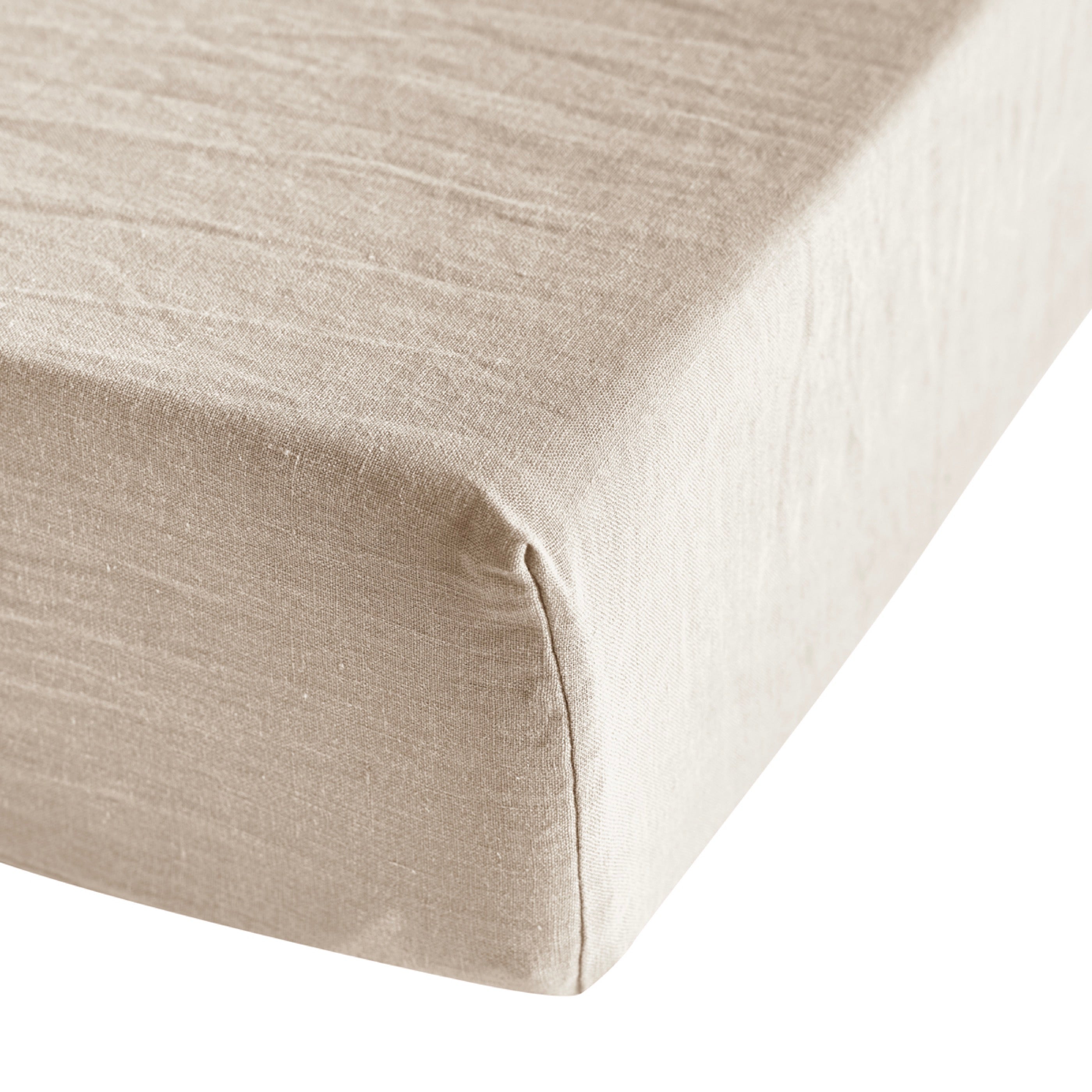 Drap Housse Brunelle - 100% Lin Lavé - Naturel