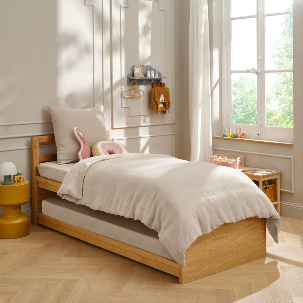 Drap Housse Brunelle - 100% Lin Lavé - Naturel