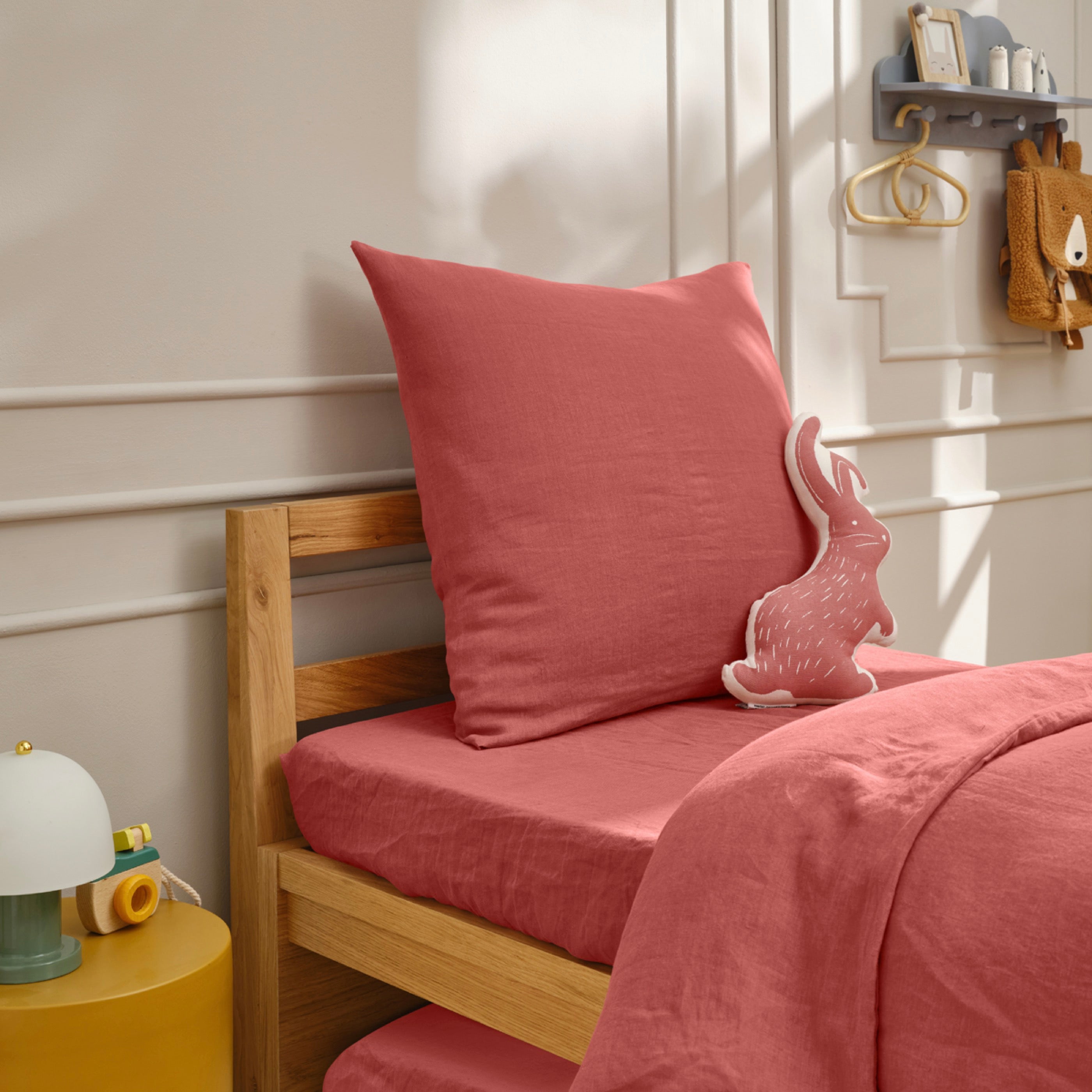 Drap Housse Brunelle - 100% Lin Lavé - Terracotta