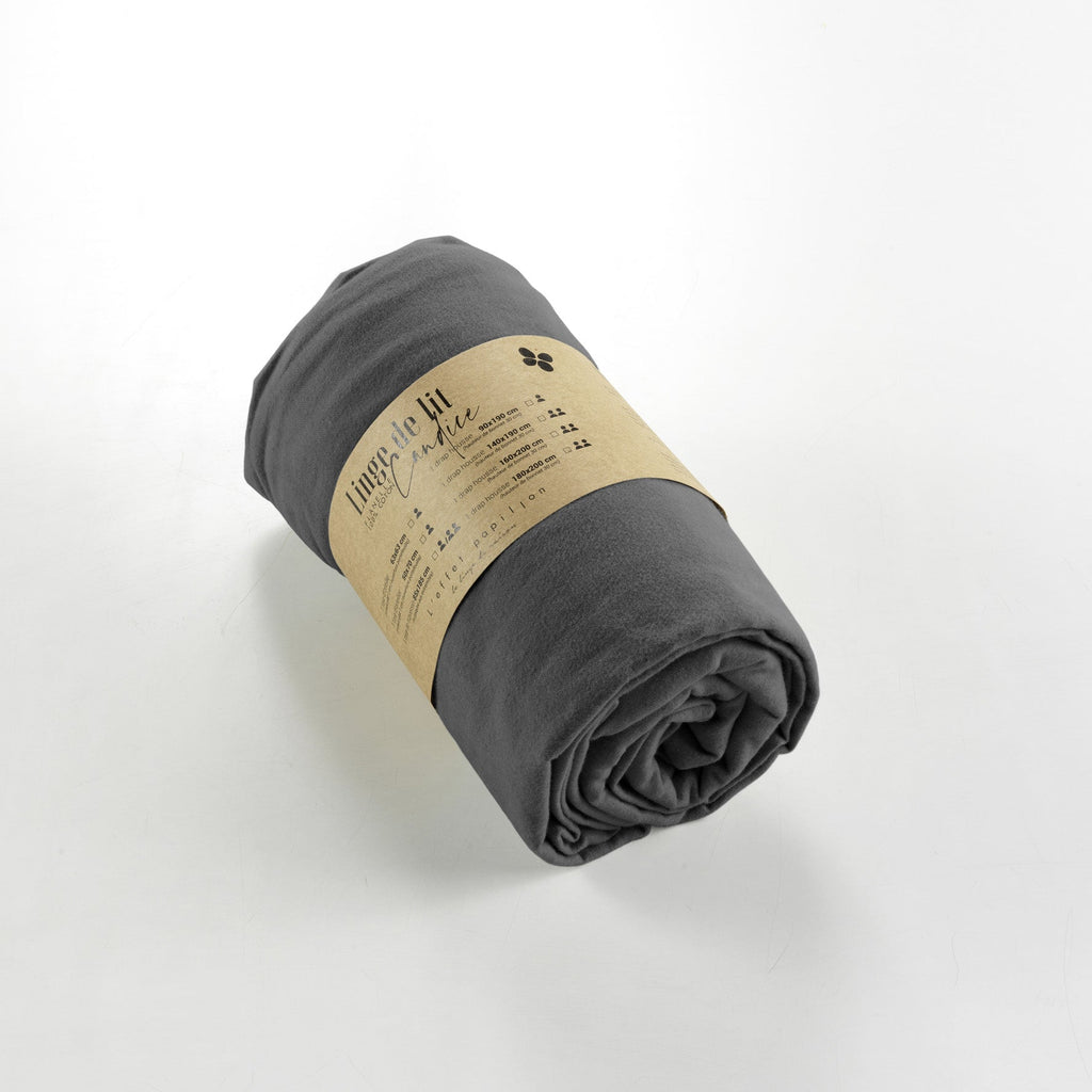 Drap Housse Flanelle Candice Orage - L'Effet Papillon - The Bradery