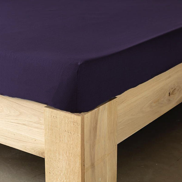Drap Housse Satin - Bonnet 30cm ou 40cm - Aubergine - Perle De Coton - The Bradery