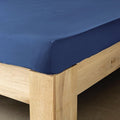 Drap Housse Satin - Bonnet 30cm ou 40cm - Bleu Jean - Perle De Coton - The Bradery