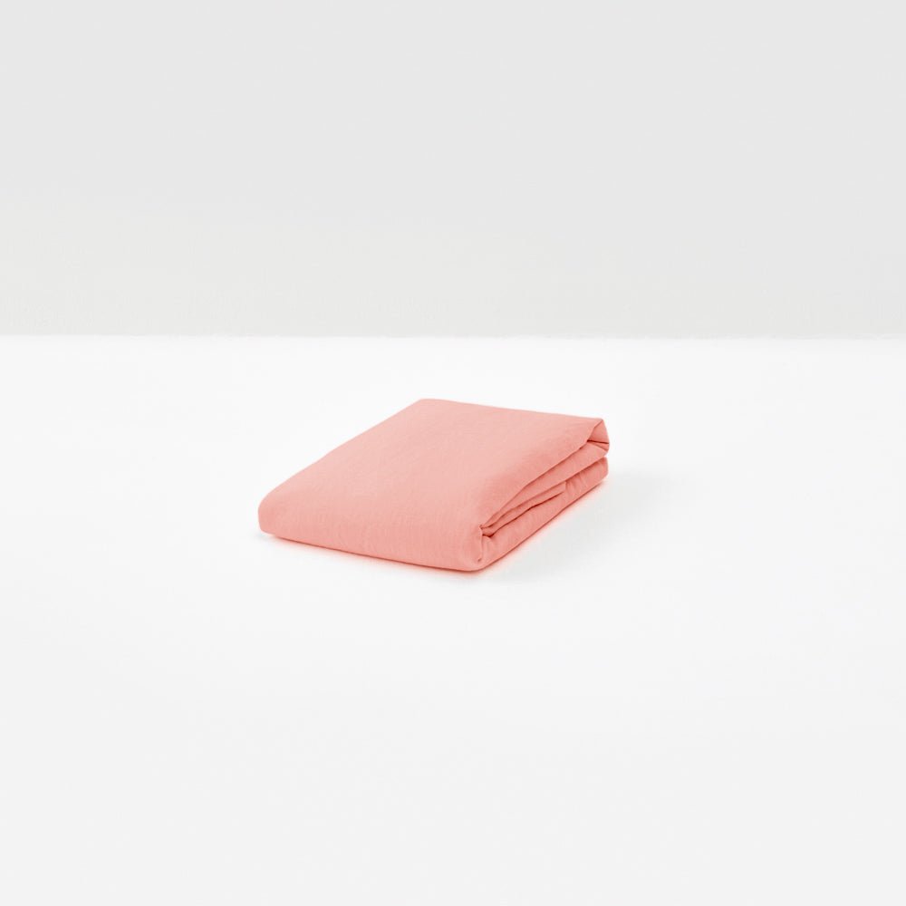 Drap Housse En Lin Lavé 190G/M² - Vieux Rose