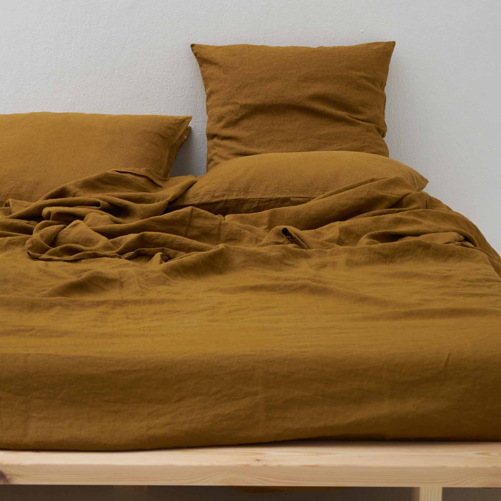 Drap Plat En Lin Lavé - Moka - MOST - The Bradery