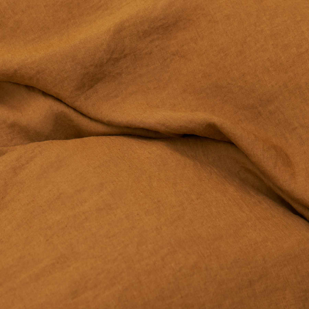 Drap Plat En Lin Lavé - Moka - MOST - The Bradery