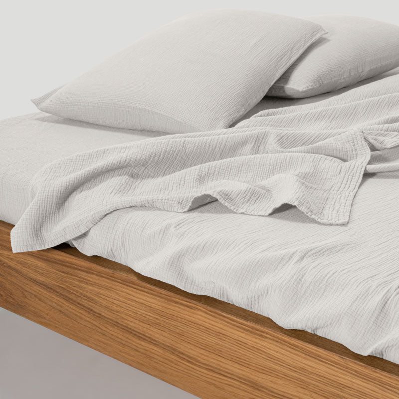 Drap Plat En Gaze De Coton 185G/M² - Blanc